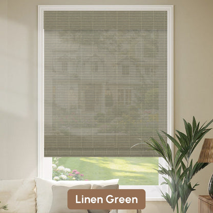 Kincmo Motorized Woven Wood Shades 50%/70%/100% Blackout - Organic Texture