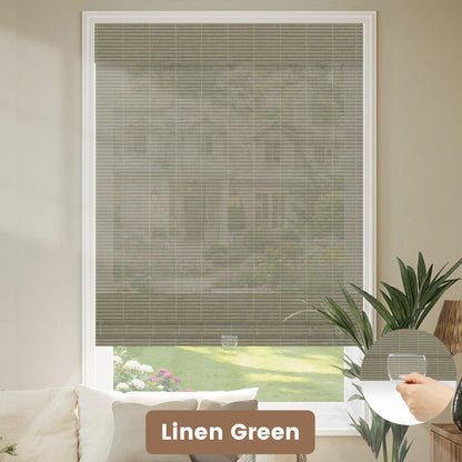 Kincmo Cordless Woven Wood Shades 50%/70%/100% Blackout - Organic Texture