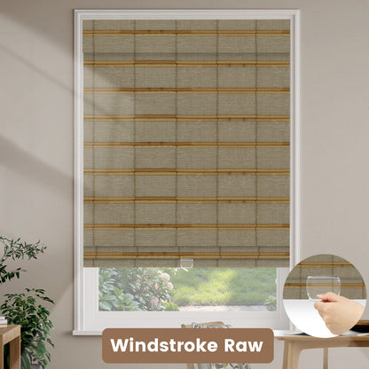 Kincmo Cordless Woven Wood Shades 50%/70%/100% Blackout - Designer