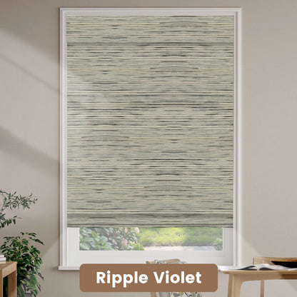 Kincmo Motorized Natural Woven Wood Shades 50%/70%/100% Blackout - Designer