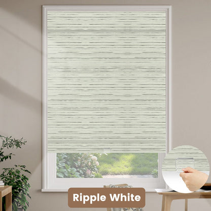 Kincmo Cordless Woven Wood Shades 50%/70%/100% Blackout - Designer