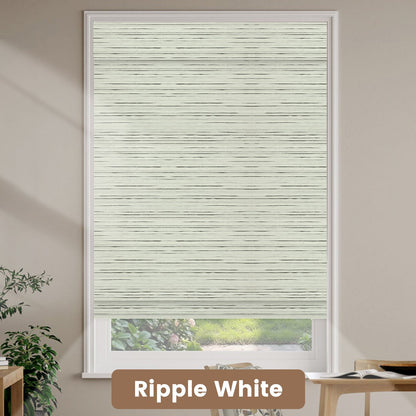 Kincmo Motorized Natural Woven Wood Shades 50%/70%/100% Blackout - Designer