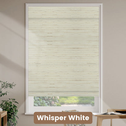 Kincmo Motorized Natural Woven Wood Shades 50%/70%/100% Blackout - Designer
