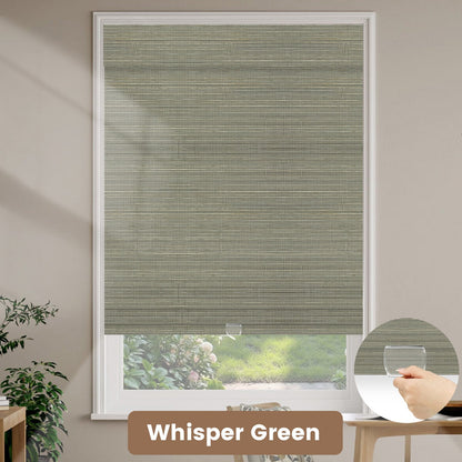 Kincmo Cordless Woven Wood Shades 50%/70%/100% Blackout - Designer