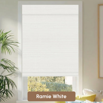 Kincmo Motorized Woven Wood Shades 50%/70%/100% Blackout - Natural Rustic