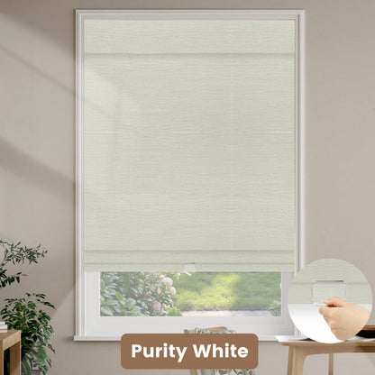 Kincmo Cordless Woven Wood Shades 50%/70%/100% Blackout - Designer