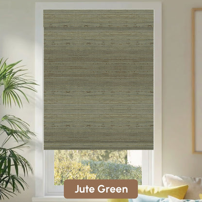 Kincmo Motorized Woven Wood Shades 50%/70%/100% Blackout - Natural Rustic