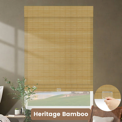 Kincmo Cordless 100% Bamboo Shades 50%/70%/100% Blackout - Pure Bamboo