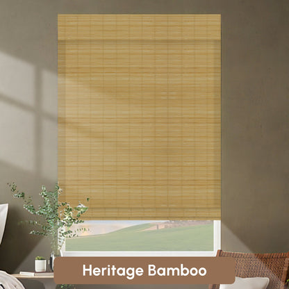 Kincmo Motorized 100% Bamboo Shades 50%/70%/100% Blackout - Pure Bamboo