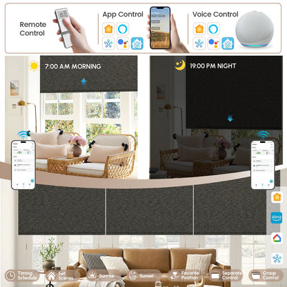 Kincmo Motorized Roller Shades 100% Blackout - Starscape