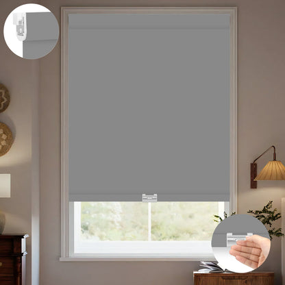 Kincmo No Drill Cordless Roller Shades 100% Blackout - WaterProof Vinyl