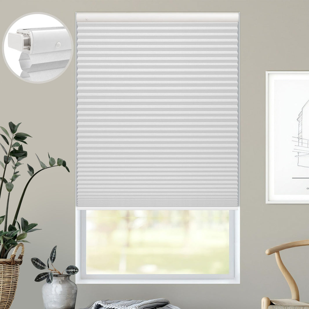 Kincmo No Drill Cellular Shades, Motorized 100% Blackout