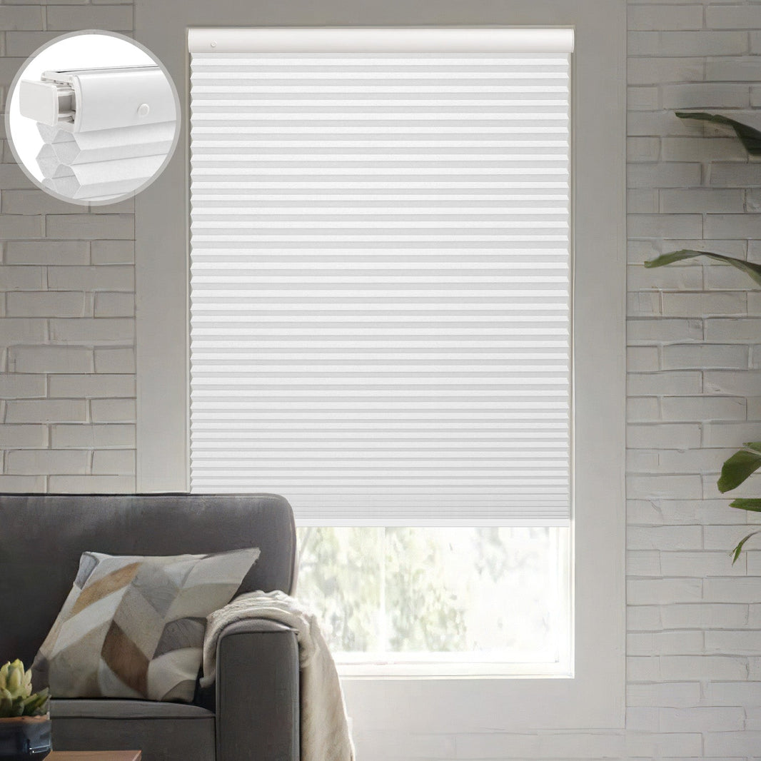 Kincmo No Drill Cellular Shades, Motorized 100% Blackout | Double-Cell