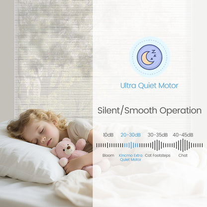 Kincmo Motorized Light Filtering Roman Shades 50% Blackout - Woven