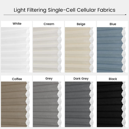 Kincmo No Drill Cellular Shades, Motorized Light Filtering