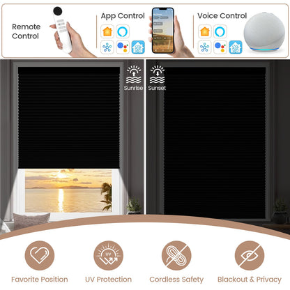 Kincmo 100% Blackout Motorized Cellular Shades