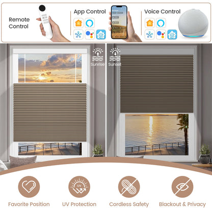 Kincmo Motorized 100% Blackout Top Down Bottom Up Cellular Shades