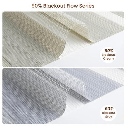 Kincmo Motorized Zebra Shades 90% Blackout - Flow